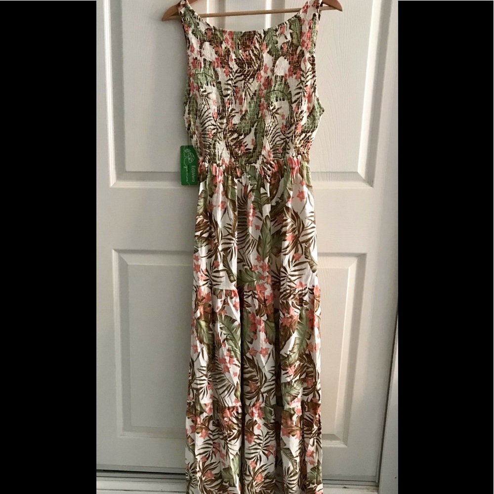 Rip Curl La Quinta Floral Smocked Maxi Dress Off White - Picture 11 of 14